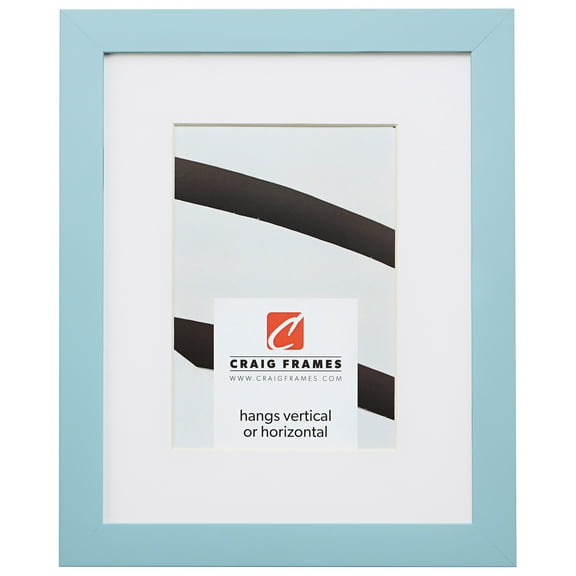 Craig Frames Confetti, 8x10 inch Modern Light Blue Picture Frame Matted for a 5x7 Photo