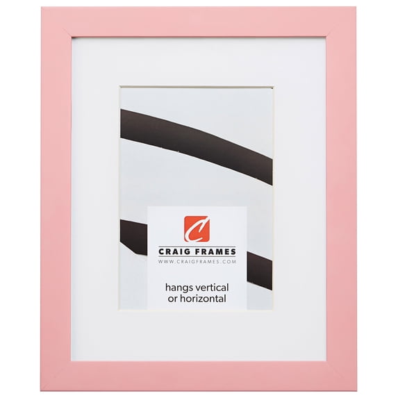 Craig Frames Confetti, 8x10 inch Modern Light Pink Picture Frame Matted for a 5x7 Photo