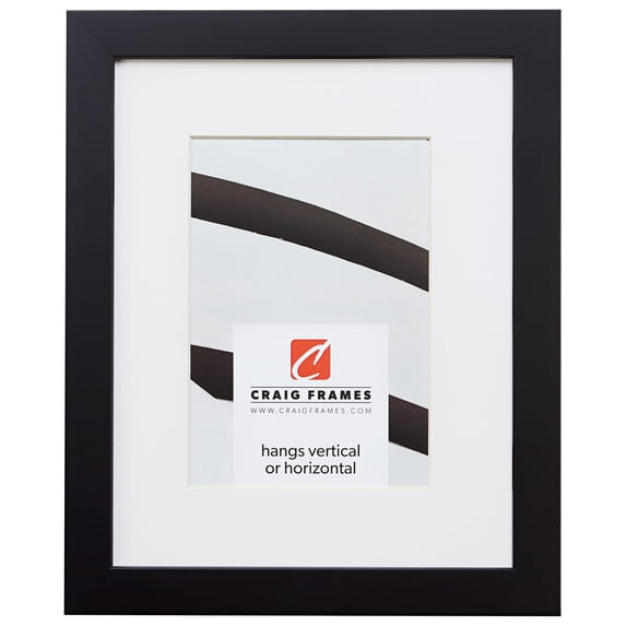 Craig Frames Confetti, 8x12 inch Modern Black Picture Frame Matted for a 5x7 Photo