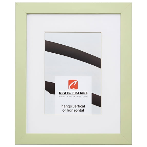 Craig Frames Confetti, 8x12 inch Modern Light Green Picture Frame Matted for a 5x7 Photo