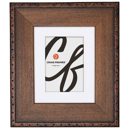 Craig Frames Constitution Nautical, 11x14 Picture Frame Matted for an 8x10 Photo, Walnut Brown