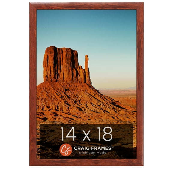 Craig Frames Contemporary 1", 14 x 18 inch Picture Frame, Modern Honey Brown