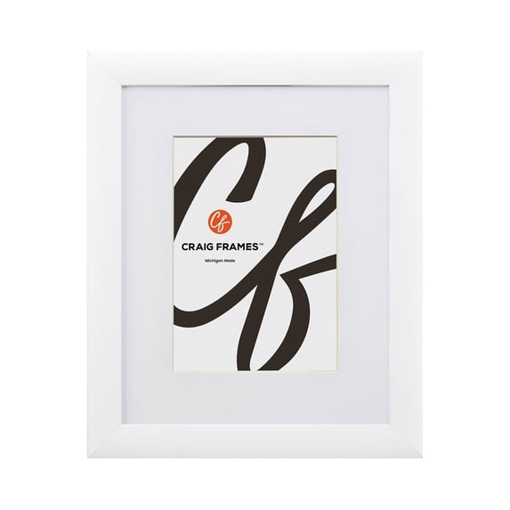 Craig Frames Contemporary, 20x30 Inch White Picture Frame Matted to Display a 16x24 Inch Photo