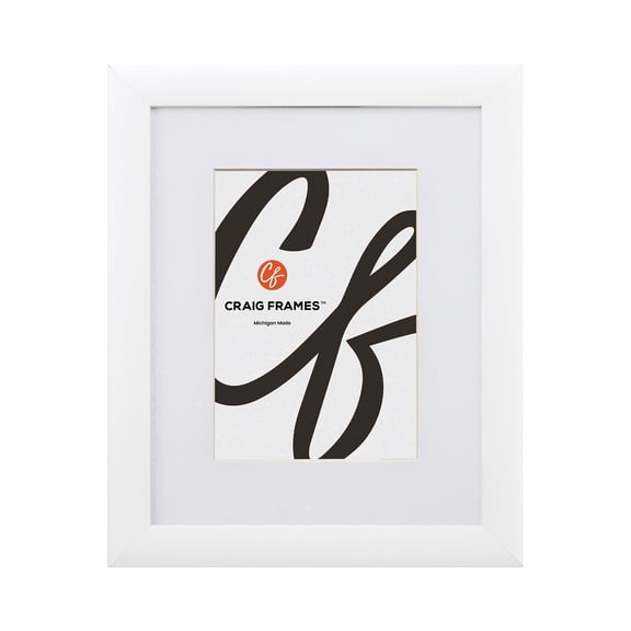 Craig Frames Contemporary, 28x40 Inch White Picture Frame Matted to Display a 24x36 Inch Photo