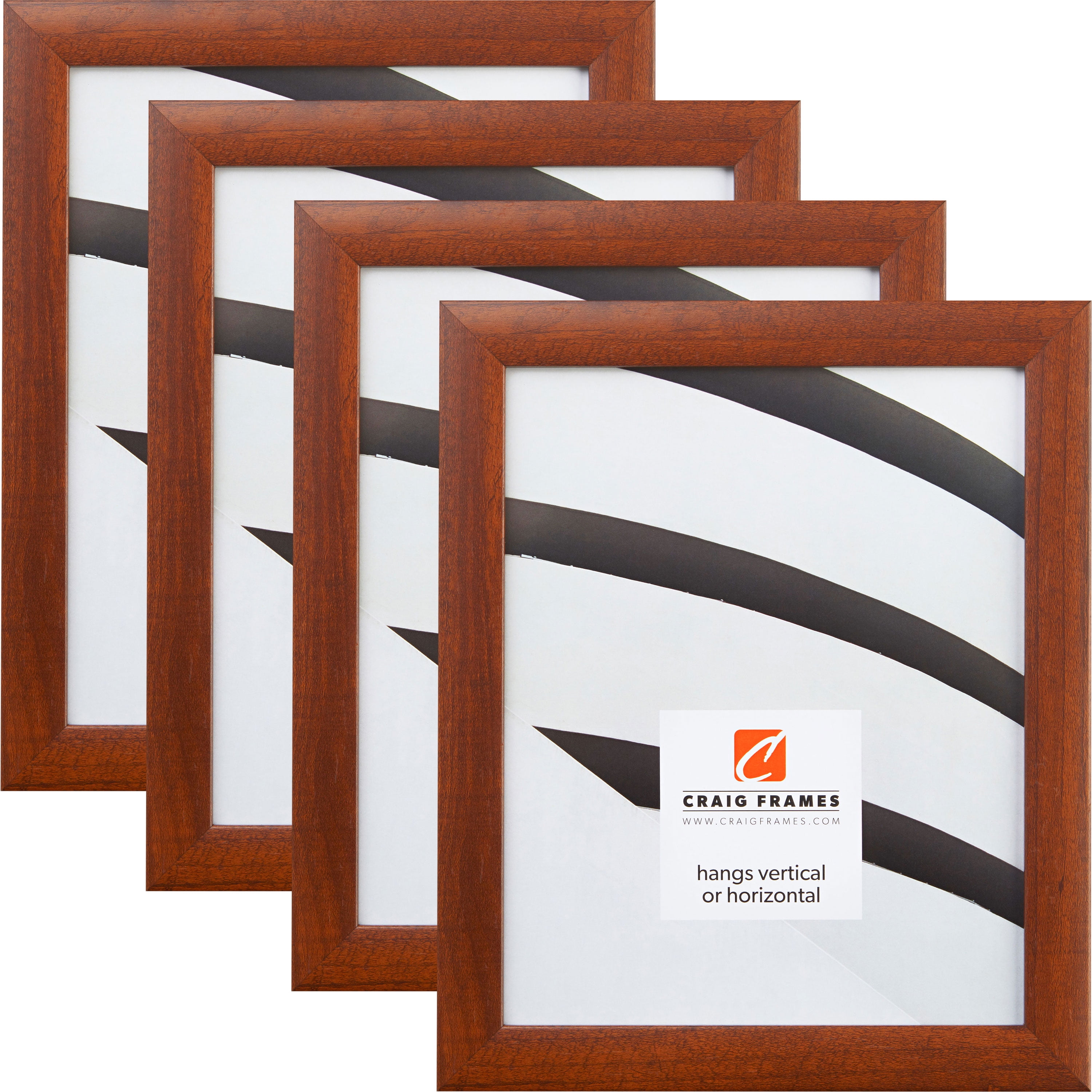 Craig Frames Contemporary Honey Brown Picture Frame, Set of 4