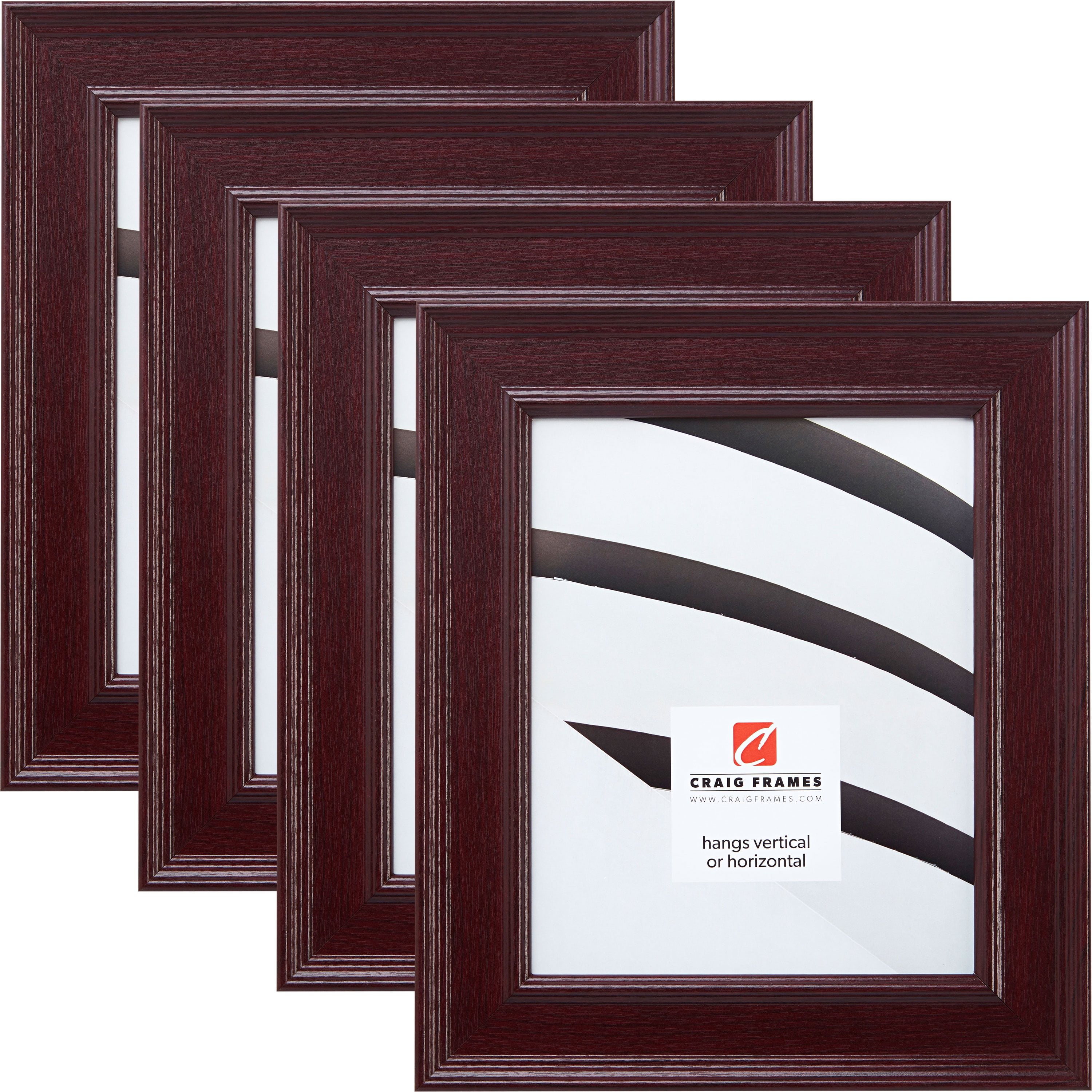 Craig Frames Contemporary Mahogany Red Picture Frame, Set of 4, Size: 4 x 6