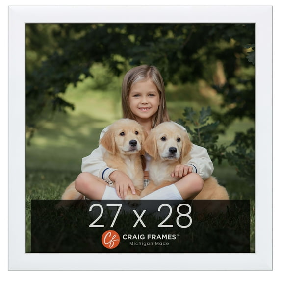 Craig Frames Contemporary Picture Frame, 27x28 Inch, White