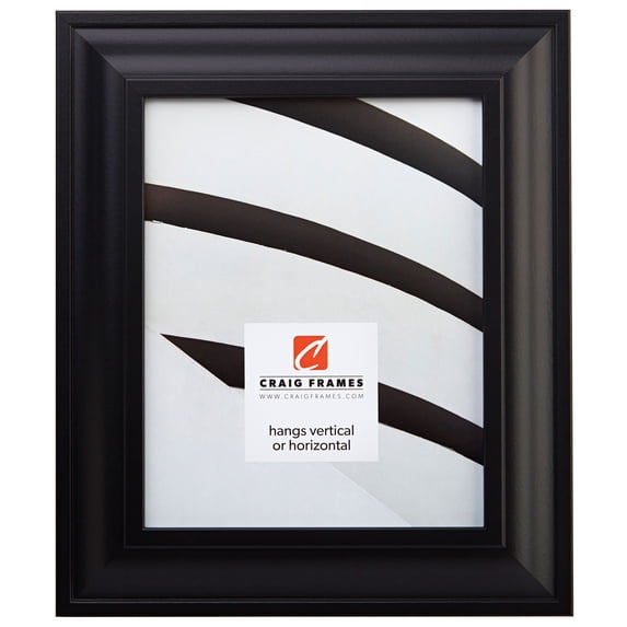 Craig Frames Contemporary Upscale, 12 x 18 inch Picture Frame, Traditional Black