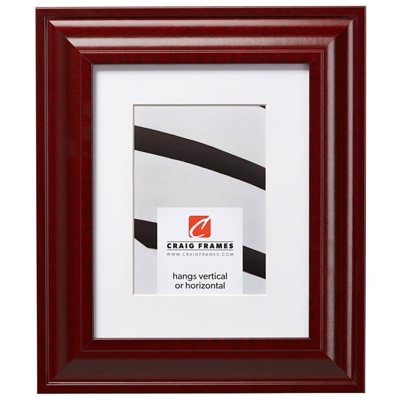 Craig Frames Contemporary Upscale, 12x12 inch Cherry Red Picture Frame Matted for a 9x9 Photo