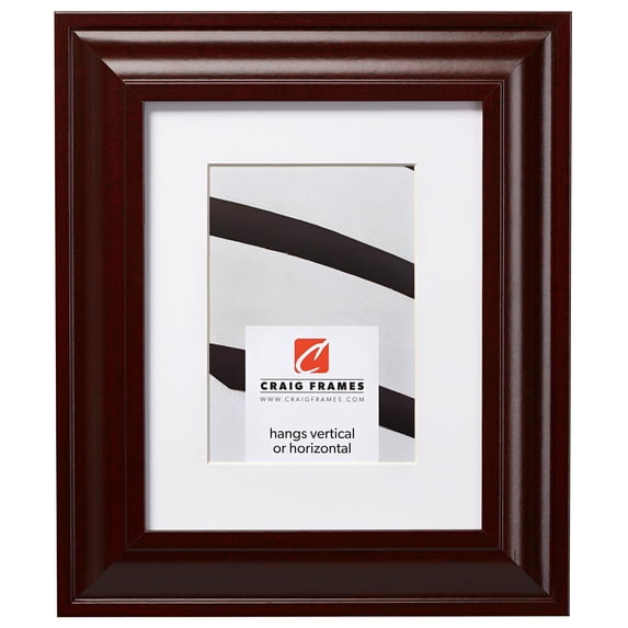 Craig Frames Contemporary Upscale, 13x19 inch Mahogany Red Picture Frame Matted for a 9x13 Photo