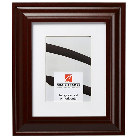 Craig Frames Contemporary Upscale, 18x36 inch Mahogany Red Picture Frame Matted for a 14x32 Photo