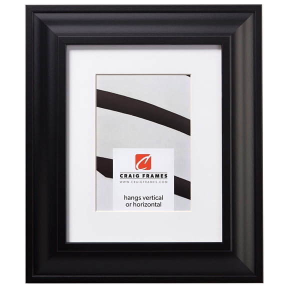 Craig Frames Contemporary Upscale, 20x30 inch Satin Black Picture Frame Matted for a 16x24 Photo