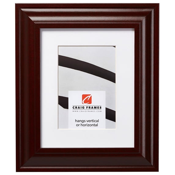 Craig Frames Contemporary Upscale, 22x28 inch Mahogany Red Picture Frame Matted for an 18x24 Photo