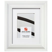 Craig Frames Contemporary Upscale, 8.5x11 inch Satin White Picture Frame Matted for a 6x9 Photo