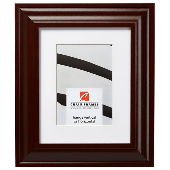 Craig Frames Contemporary Upscale, 8x10 inch Mahogany Red Picture Frame Matted for a 5x7 Photo