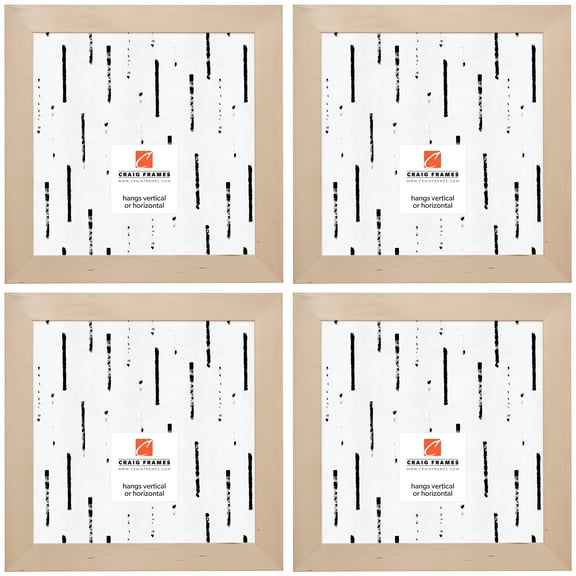 Craig Frames DIY Unfinished Wood Picture Frame, 12 x 12 Inch, Natural, Set of 4