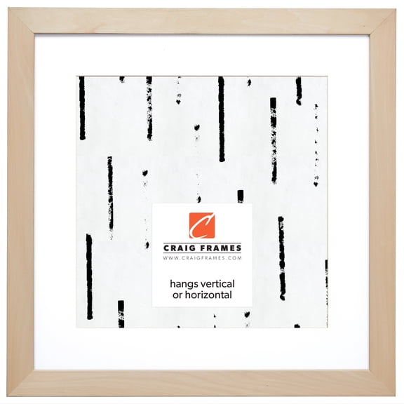 Craig Frames DIY Unfinished Wood Picture Frame, 16 x 16 Inch Matted to Display a 12 x 12 Inch Photo, Natural