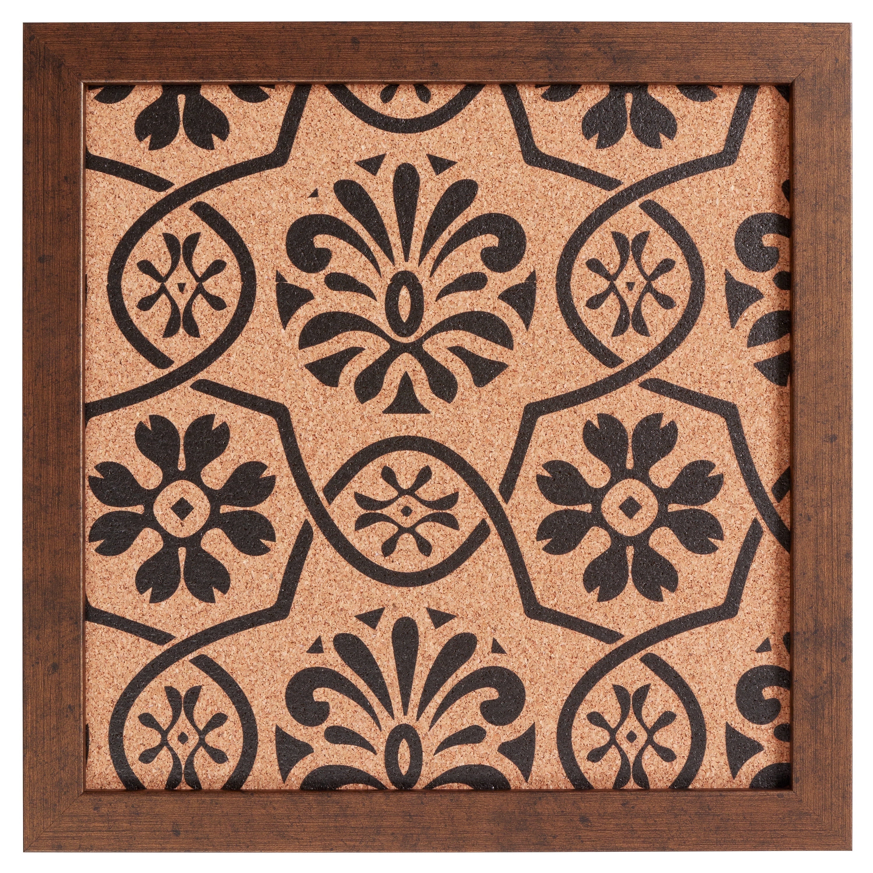 Craig Frames Decorative Cork Bulletin Board, 12x12 Inch, Copper Frame with Floral Pattern