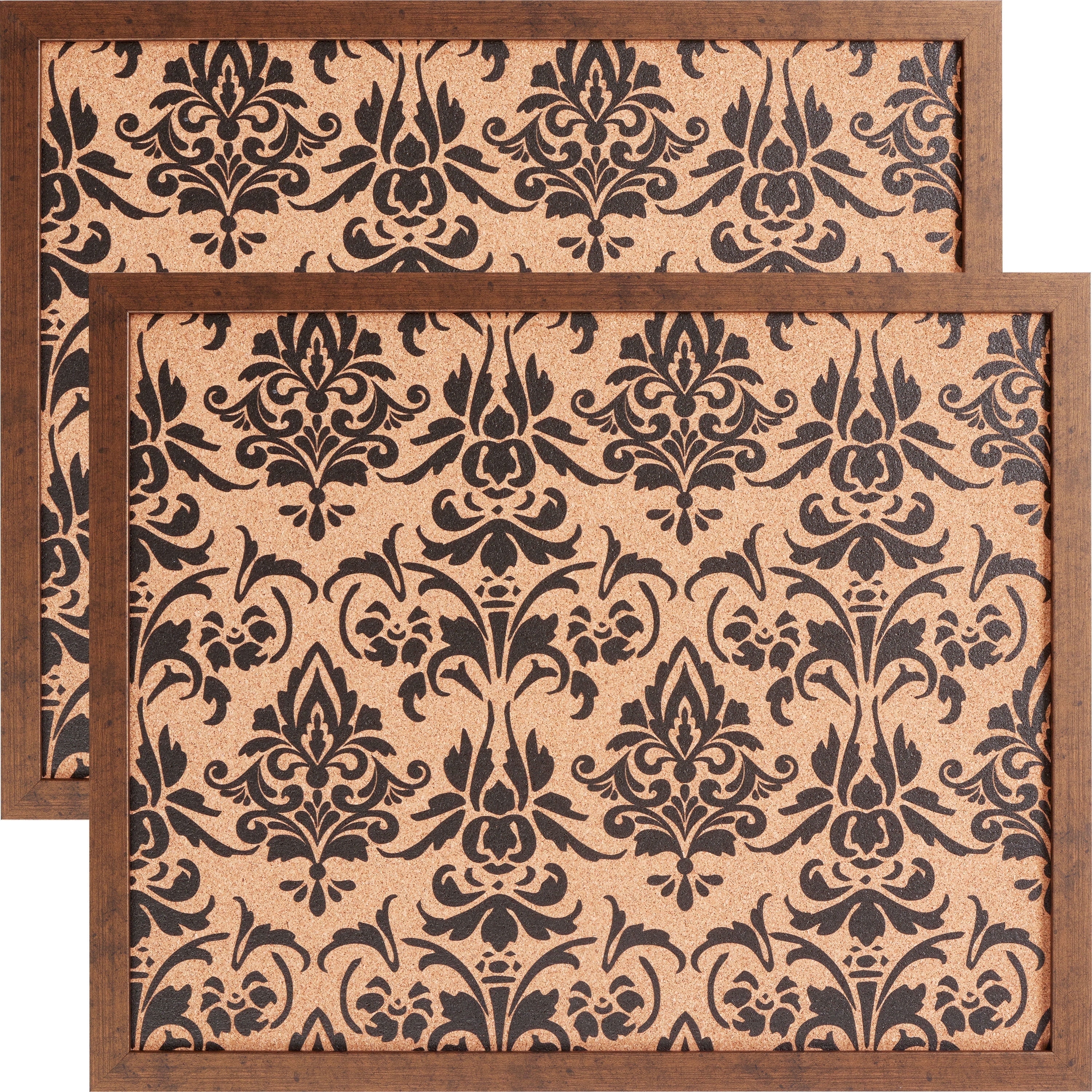 Craig Frames Decorative Cork Bulletin Board, 18.5x23 Inch, Copper Frame with Fleur de Lis Pattern, Set of 2