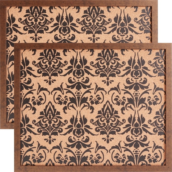 Craig Frames Decorative Cork Bulletin Board, 18.5x23 Inch, Copper Frame with Fleur de Lis Pattern, Set of 2