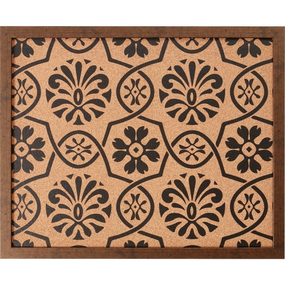 Craig Frames Decorative Cork Bulletin Board, 18.5x23 Inch, Copper Frame with Floral Pattern