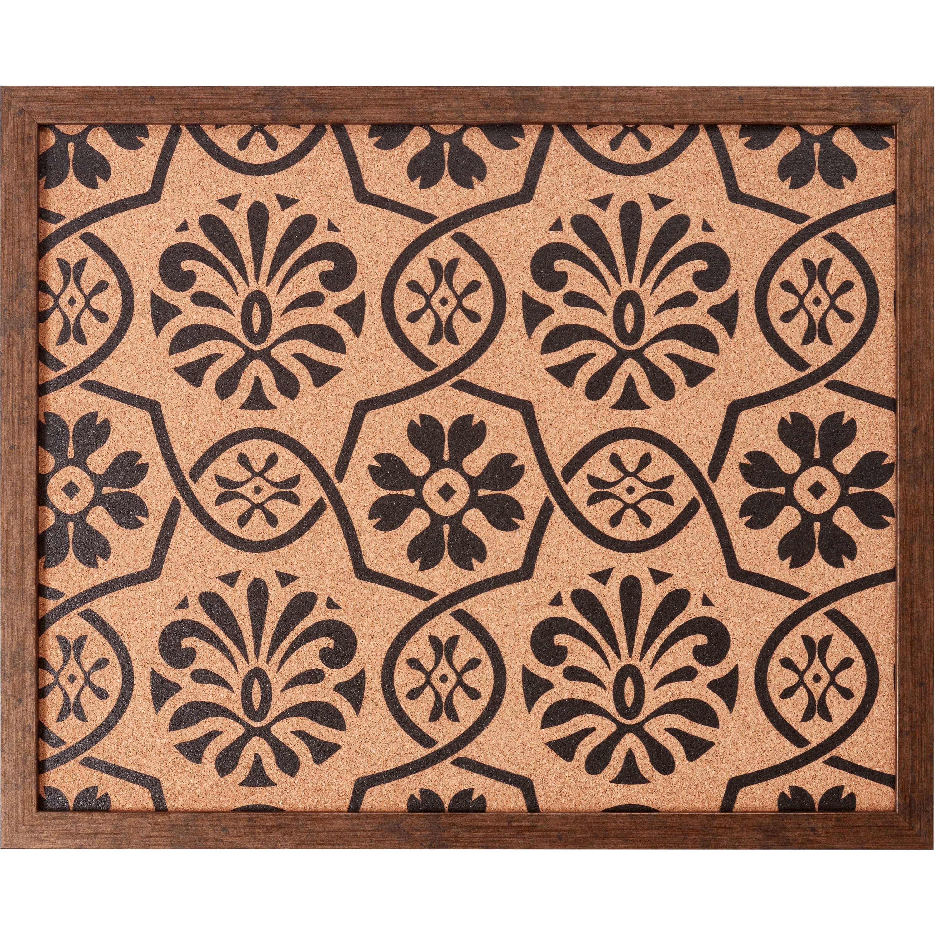 Craig Frames Decorative Cork Bulletin Board, 18.5x23 Inch, Copper Frame with Floral Pattern