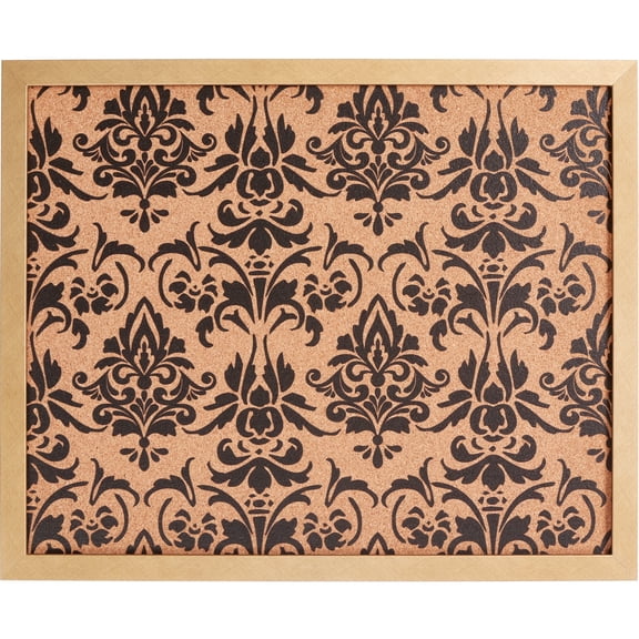 Craig Frames Decorative Cork Bulletin Board, 18.5x23 Inch, Gold Frame with Fleur de Lis Pattern