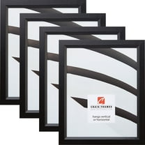 Craig Frames Economy, 18x36 inch Simple Black Hardwood Picture Frame, Set of 4