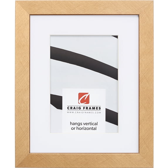 Craig Frames Essentials, 11x17 inch Picture Frame Matted for a 8x12 Photo, Gold