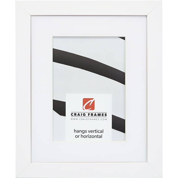 Craig Frames Essentials, 11x17 inch Picture Frame Matted for a 8x12 Photo, Satin White
