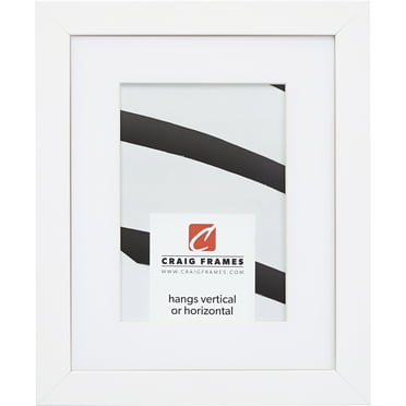 Craig Frames Essentials, 13x19 inch Picture Frame Matted for a 9x13 Photo, Satin White