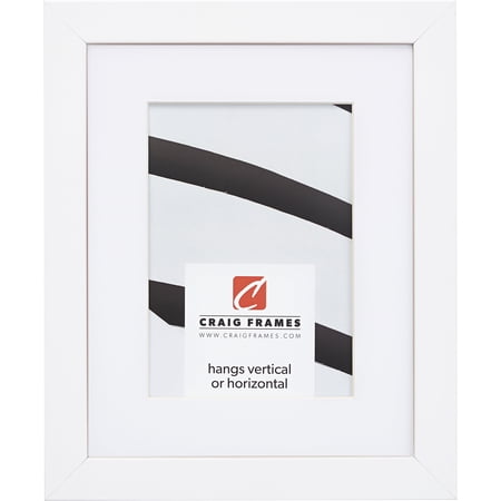 Craig Frames Essentials, 17x22 inch Picture Frame Matted for a 13x19 Photo, Satin White
