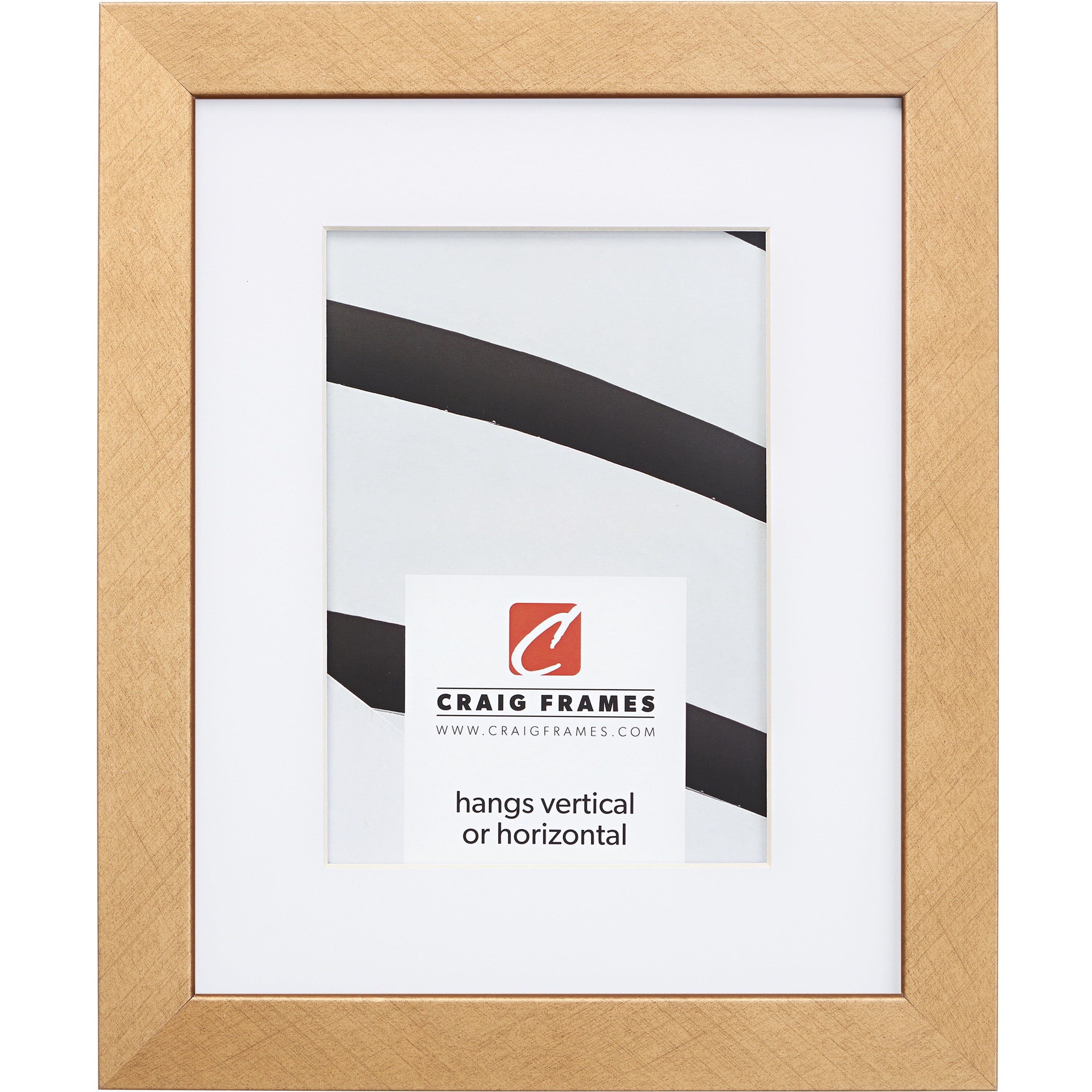 Craig Frames Essentials, 18x24 inch Picture Frame Matted for a 12x18 Photo, Gold