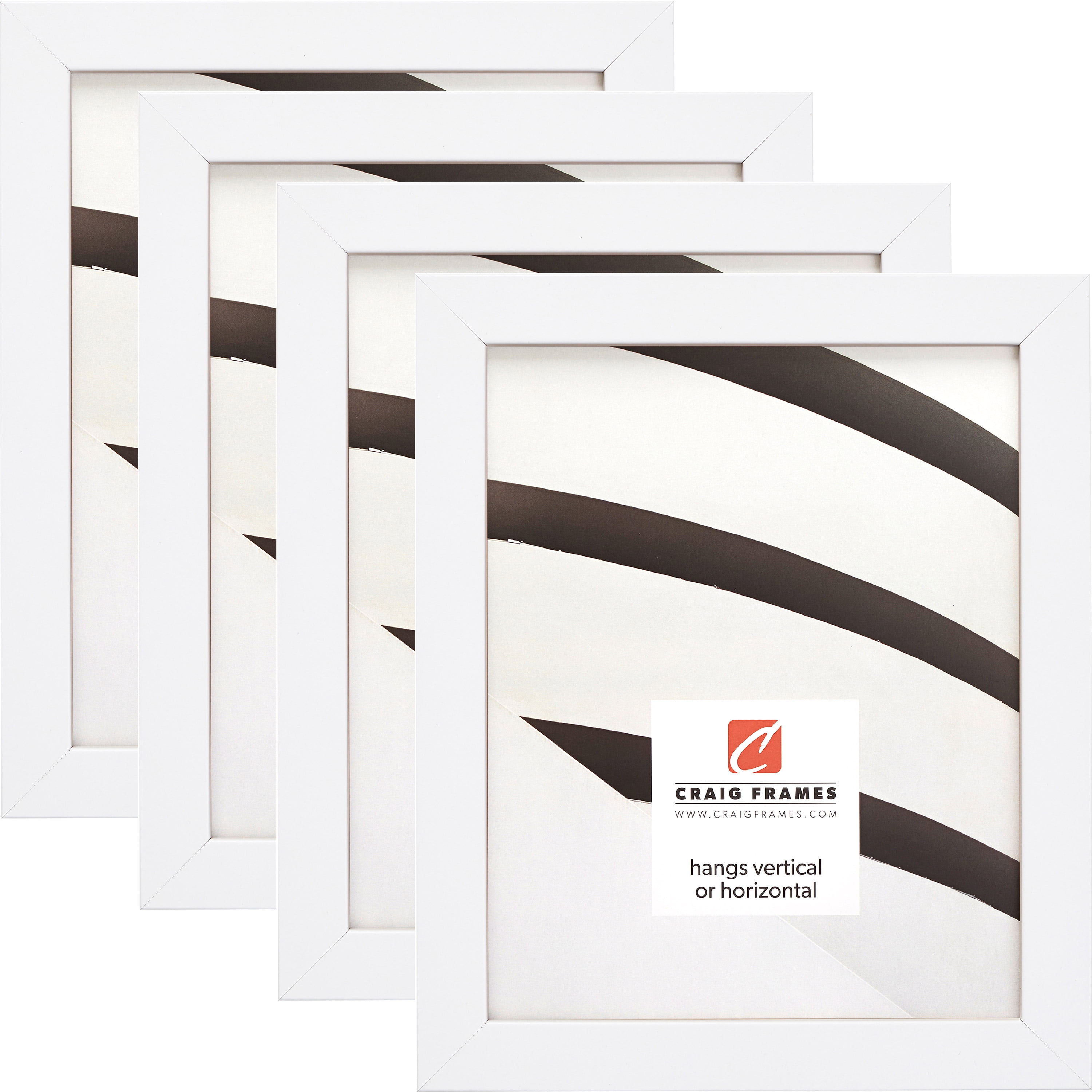 Satin White 18x24 Inch Modern Picture Frame Set of 4