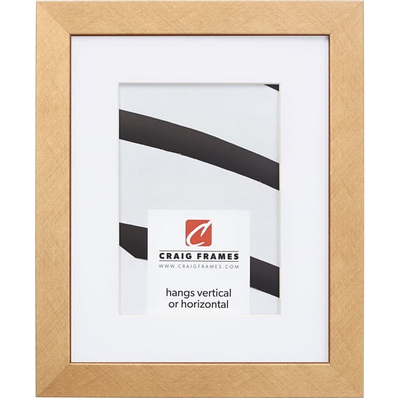 Craig Frames Essentials, 18x36 inch Picture Frame Matted for a 14x32 Photo, Gold