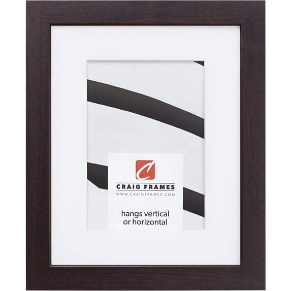 Craig Frames Essentials, 20x20 inch Picture Frame Matted for a 16x16 Photo, Brazilian Walnut