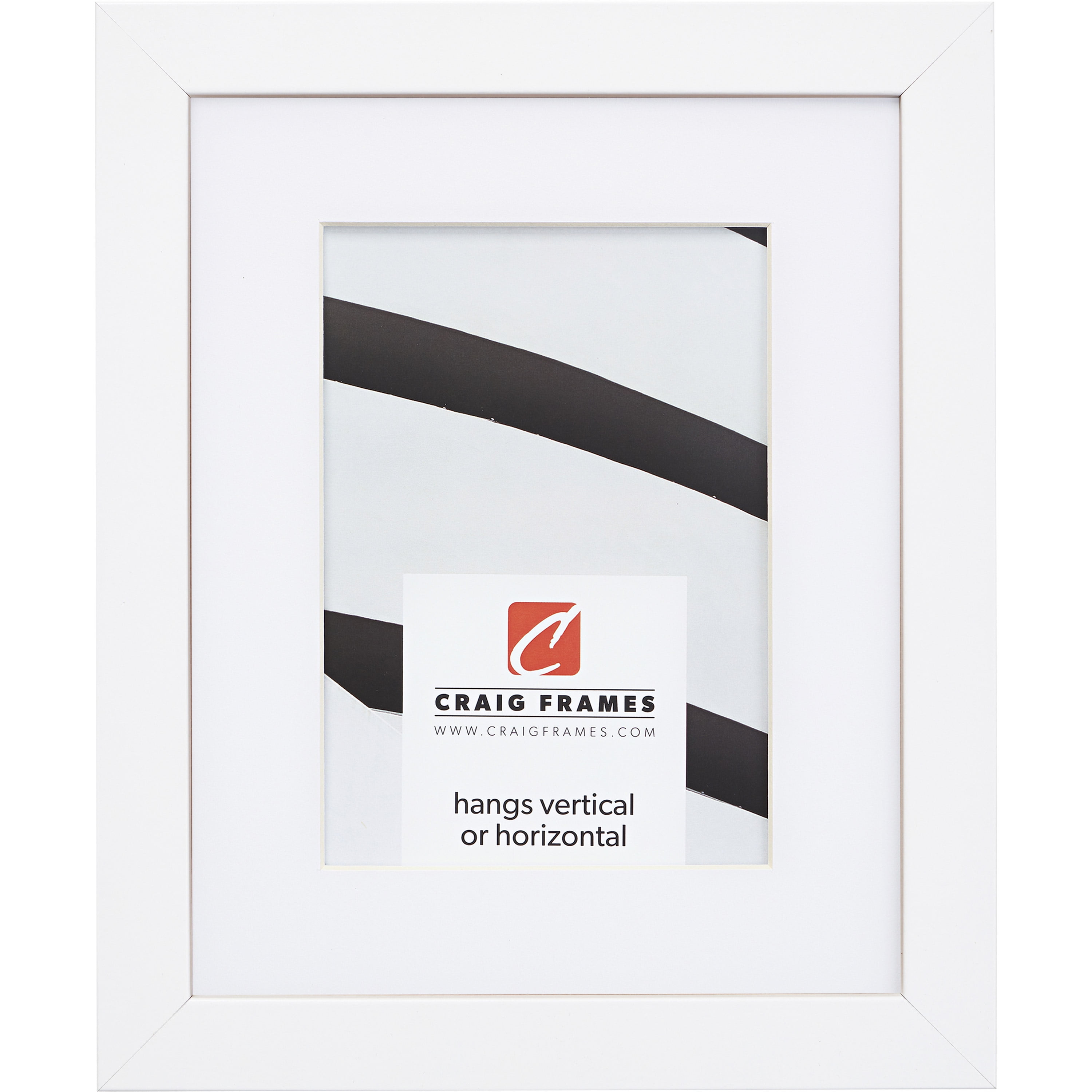 Modern White MDF 20x24 Picture Frame with Mat
