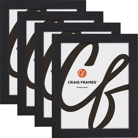 Craig Frames Essentials, 20x34 Inch Picture Frame, 1 Inch Wide Modern, Satin Black, Set of 4
