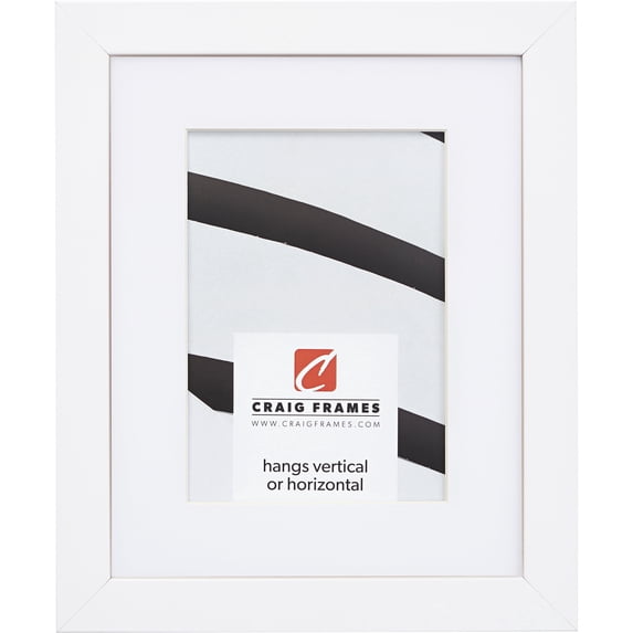 Craig Frames Essentials, 24x24 inch Picture Frame Matted for a 20x20 Photo, Satin White