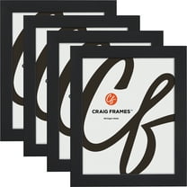 Craig Frames Essentials, 4x5 Inch Picture Frame, 1 Inch Wide Modern, Satin Black, Set of 4