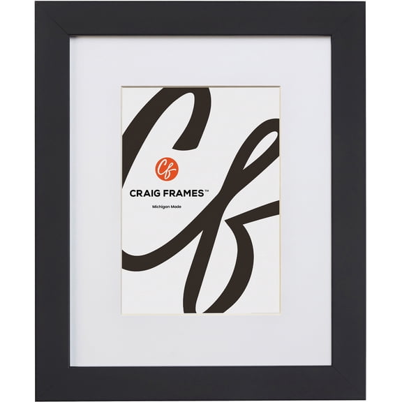 Craig Frames Essentials, 5x7 Inch Black Picture Frame Matted to Display a 4x6 Inch Photo