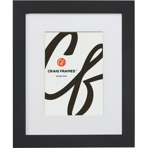Craig Frames Essentials, 5x7 Inch Black Picture Frame Matted to Display a 4x6 Inch Photo