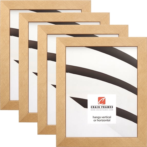 Craig Frames Essentials, 5x7 inch Picture Frame, Gold, Set of 4