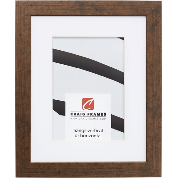 Craig Frames Essentials, 5x7 inch Picture Frame Matted for a 4x6 Photo, Rustic Copper