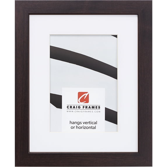 Craig Frames Essentials, 8.5x11 inch Picture Frame Matted for a 6x9 Photo, Brazilian Walnut