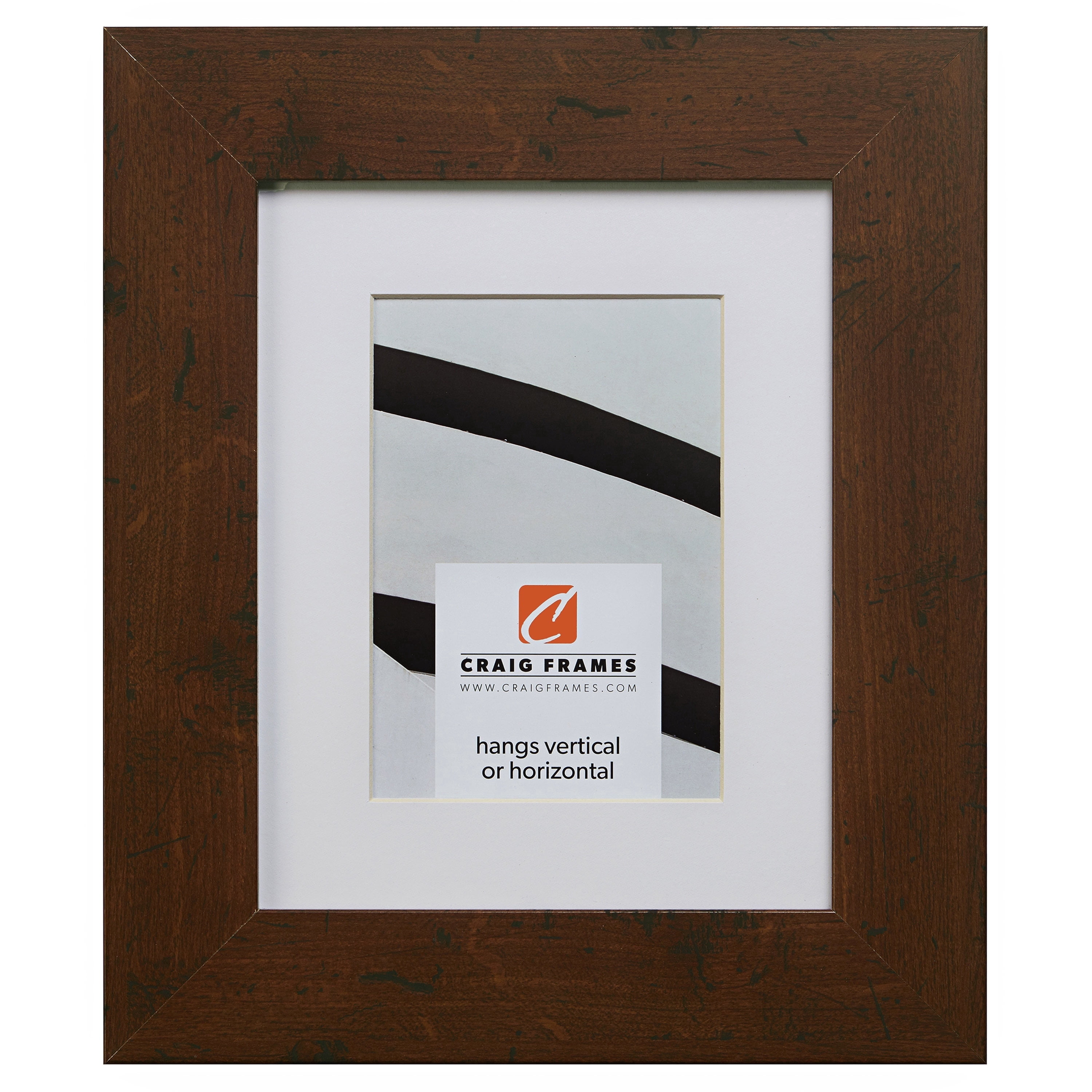 Craig Frames FM74DKW 22x28 inch Dark Walnut Brown Picture Frame Matted for an 18x24 Photo