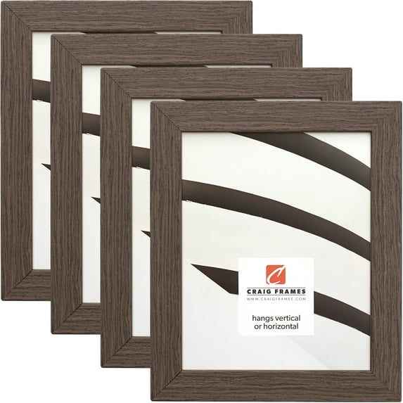 Craig Frames Farmhouse Essentials, 11x14 inch Picture Frame, Mocha Brown, Set of 4