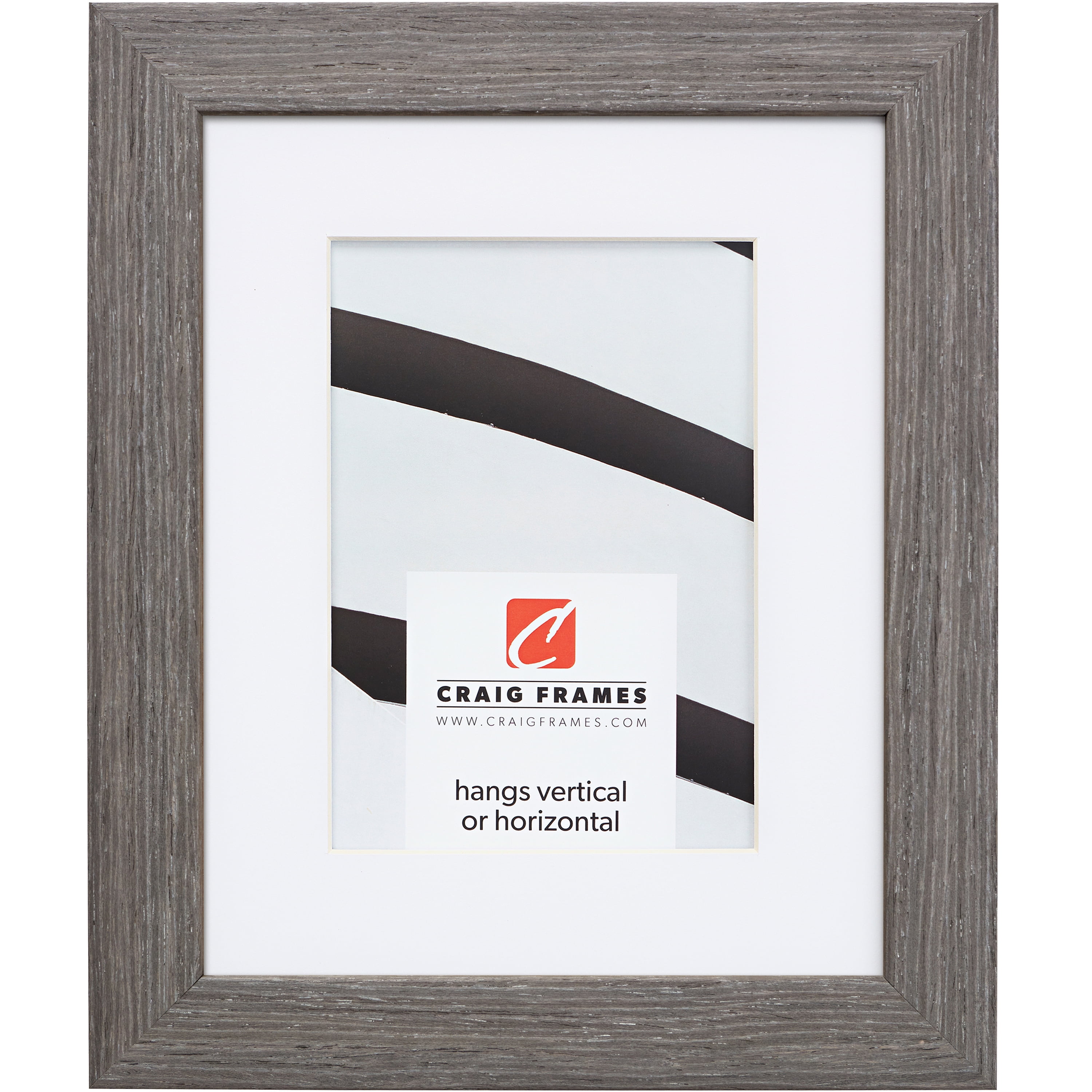 Gray Barnwood 12x16 Wall Mount Poster Frame with White Matting