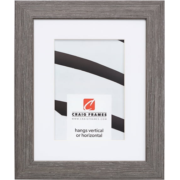 Craig Frames Farmhouse Essentials, 12x36 inch Picture Frame Matted for a 8x32 Photo, Charcoal Grey
