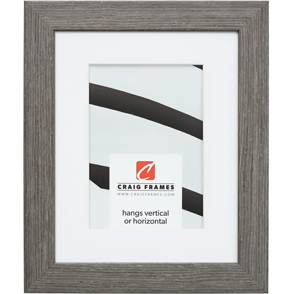 Craig Frames Farmhouse Essentials, 13x19 inch Picture Frame Matted for a 9x13 Photo, Charcoal Grey